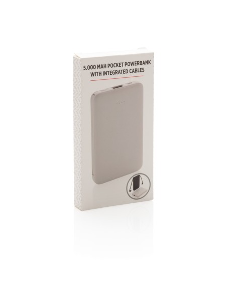Powerbank tascabile 5.000 mAh con cavi integrati